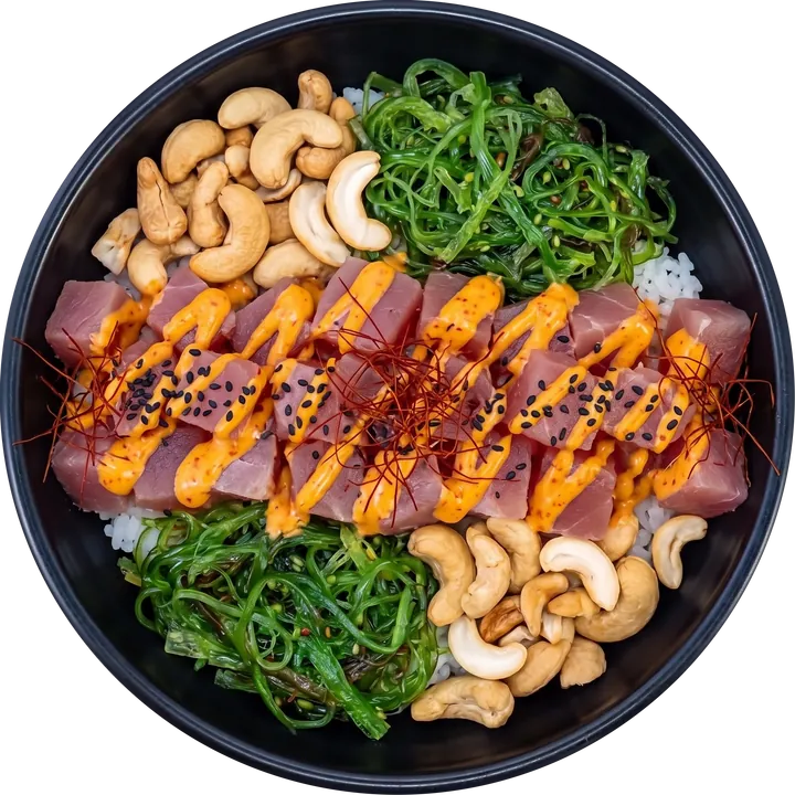 Poke Spicy Tuna con atún rojo y anacardos